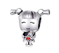 Smile Boy Charm 925 Sterling Silver Dangle Little Baby Happy Birthday Children Charm for Pandora Charms Bracelet or Necklace (Girl)