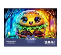 Smile Burger 1000 Pieces Classic Jigsaw Puzzles Adults Impossible Hard Difficult Thick Cardboard Brain Training Logic Skill Food Art Puzzle 70x50cm/1000pcs