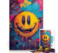 Smile Crazy Face Colorful 1000 Piece Jigsaw Puzzles for Adults Teenagers Memory Gain Relaxed Mind Design Assembly 50x75cm