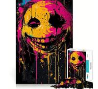 Smile Crazy Face Colorful 1000 Pieces Jigsaws Adults Puzzles Gifts Reason Skill Toy Stress Release Exact Cut Santa Wish List 50x75cm