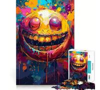 Smile Crazy Face Colorful Jigsaw Puzzles 1000 Pieces for Teenagers Memory Upgrade Relaxing Fun Sharp Cut Art Collection Piece 38x52cm