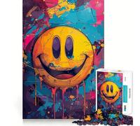 Smile Crazy Face Colorful Jigsaw Puzzles for Adults 1000 Pieces Strengthen Recall Soothing Fun Quality Edge Lovely Present 38x26cm