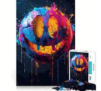 Smile Crazy Face Colorful Jigsaw Puzzles for Teenagers 1000 Pieces Mind Puzzle Peaceful Fun Art Assembly Lovely Gift 38x26cm