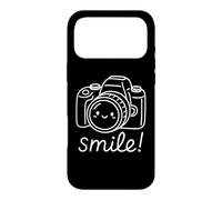 "Smile!" Cute Kawaii Camera Character Minimalist Art Case for iPhone 17 Pro Max