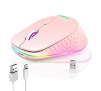Smile dolL Ergonomic Wireless Gaming Mouse, RGB Marquee, Pink
