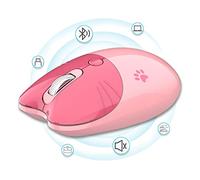 Smile dolL Wireless Silent Mouse, Light and Portable, Compatible with Windows Series and Mac OS Series, Suitable for Desktop Computer, Laptop, MacBook, IPad. (Wireless & Bluetooth, Pink)