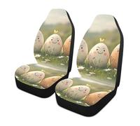 Smile Eggs Easter Day Car Seat Protector Set Of 2 Easy To Install Seat Covers Car Front Easy Clean Auto Seats Protectors For Four Seasons Sedan Suv