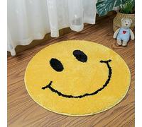 Smile Face Bath Mat for Bathtub Bathroom Sink Bedroom Decorations Cute Happy Face Retro Aesthetic Carpet Room Decor Bath Rugs, Absorbent, Microfiber, Anti-slip