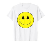 Smile Face Christmas Tree Eyes Minimalist Happy Face Cute T-Shirt