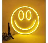Smile Face LED Neon Sign - 5V Low Voltage USB Plug-in with Switch Control, Transparent Acrylic Backlit Wall Light for Bedroom, Bar, Party Decor Safe & Stylish Neon Art for Teens, Shop Owners