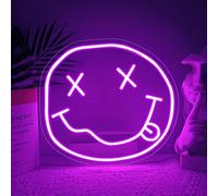 Smile Face Neon Sign for Wall Decor,USB Powered LED Melting Smile Face Neon Sign for Backdrop, Wall Art Decor Gift for Bar Bedroom Party