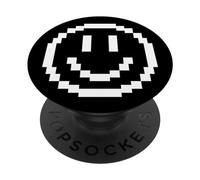 Smile Face Pixel Art Happy Smiling Face Video Gamer 80s Kids PopSockets Swappable PopGrip