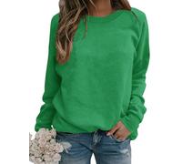 Smile Fish Womens Crewneck Long Raglan Sleeve Sweatshirt Relaxed Fit Pullover Tops, Green, Large