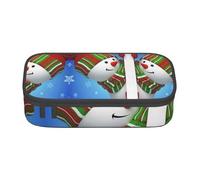 Smile Gaze Snowman Large Capacity Pencil Case Stationery Storage Bag with Zipper Boys Girls Students School