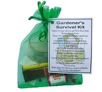SMILE GIFTS UK Gardener's Survival Kit Gift - Small Novelty Gardening Gift in Green Bag