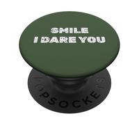 Smile I Dare You, Humor Faded Letters PopSockets Adhesive PopGrip