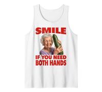Smile If You Need Both Hands Funny Zucchini Granny Meme Tank Top