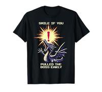 Smile If You Pulled The Boss Early | Pixel Art Gamer Meme T-Shirt