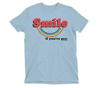 Smile If Your Gay - Mens or Womens Organic Cotton Gay LGBT Pride T-Shirt Sky Blue