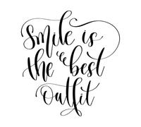 Smile is Best Outfit Hand Lettering Lettering Decals 67.2x71.8cm Do not Damage The Wall Surface Black