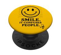 Smile It Confuses People Birthday Tee Scorpio Zodiac PopSockets Adhesive PopGrip