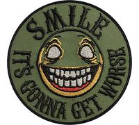 Smile! It is Gonna get Worse - Embroidered Iron on Tactical Morale Patches for Military | Funny Sew on or Iron on Applique Patches Badge for All Fabrics | 90X90 mm
