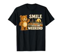 Smile It’s The Weekend Camping Nature Hiking Boys Girls Kids T-Shirt
