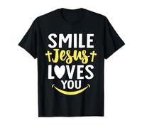 Smile Jesus Loves You Christian Religion Motivational T-Shirt