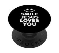 Smile Jesus Loves You Funny Faith Christian PopSockets Adhesive PopGrip