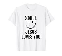 Smile Jesus Loves You Funny Faith God Christian T-Shirt