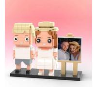 Smile lab Custom Brick Figures Personalised Full Body 2 People Small Particle Photo Building Blocks Set with Frame Gifts for Christmas Valentine's Day Couples