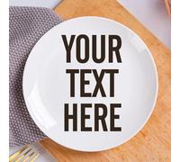 Smile lab Personalised Ceramic Dinner Plates Custom Photo, Picture, Text, Logo -White Round 10inch, Kitchen Microwave & Dishwasher Safe, Thanksgiving Holiday Christmas Party Upscale Dinnerware Plates