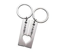Smile lab Personalised Music Spotify Code Keychain Custom Engraved Song Stainless Steel Heart Couples Keychain Gifts