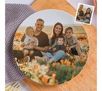 Smile lab Personalised Photo Ceramic Dinner Plate Custom Display Dishes with Picture Photo Text Logo, Mother's Day Gifts for Mom, Customised Memorial Gifts for Birthday Anniversary, 8 inches (20cm)