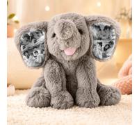 Smile lab Personalised Photo Memory Teddy Elephant Customised Elephant Teddy Plush Keepsake with Hidden 8 Pictures in Ears Personalised Birthday Anniversary Wedding Gifts for Women Men Her Friend