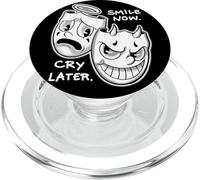 Smile Now Cry Later Angel Devil Happy Sad Vintage Cartoon PopSockets PopGrip for MagSafe