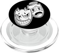 Smile Now Cry Later Angel Devil Happy Sad Vintage Cartoon PopSockets PopGrip for MagSafe