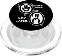 Smile Now Cry Later Angel Devil Sad Happy Faces Graffiti PopSockets PopGrip for MagSafe