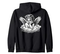 SMILE NOW CRY LATER Angel Payaso Cholo Chola Tattoo Chicano Zip Hoodie