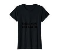 Smile Now, CRY Later (BLACKTEXT) Value Graphic T-Shirt, Women, Black, M