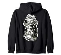 Smile Now Cry Later Chicano Angel Baby Cherubs Zip Hoodie