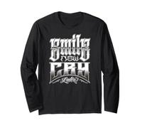 SMILE NOW CRY LATER Chicano Art Clown Masks Laugh Now Cholo Long Sleeve T-Shirt