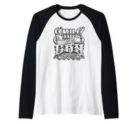 SMILE NOW CRY LATER Chicano Art Clown Masks Laugh Now Cholo Raglan Baseball Tee