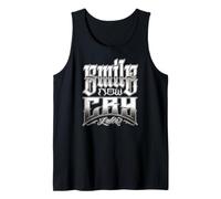SMILE NOW CRY LATER Chicano Art Clown Masks Laugh Now Cholo Tank Top