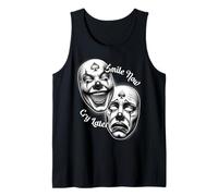 Smile Now Cry Later Chicano Clown Face Theater Masks Laugh Tank Top