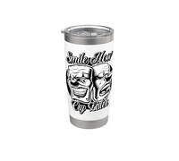 Smile Now Cry Later Chicano Lowrider Blackwork Stainless Steel Insulated Tumbler