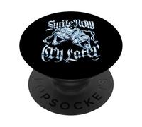 Smile Now Cry Later, lowrider, cholo, raza, arte, chrome foo PopSockets Adhesive PopGrip