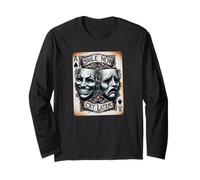 Smile Now CRY Later Shirt Gothic Clown Masks Chicana Chicano Long Sleeve T-Shirt