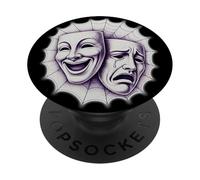 Smile Now Cry Later Theater Masks Spiderweb PopSockets Adhesive PopGrip