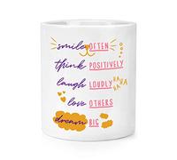 Smile Often Think Positively Laugh Loudly Makeup Brush Pencil Pot